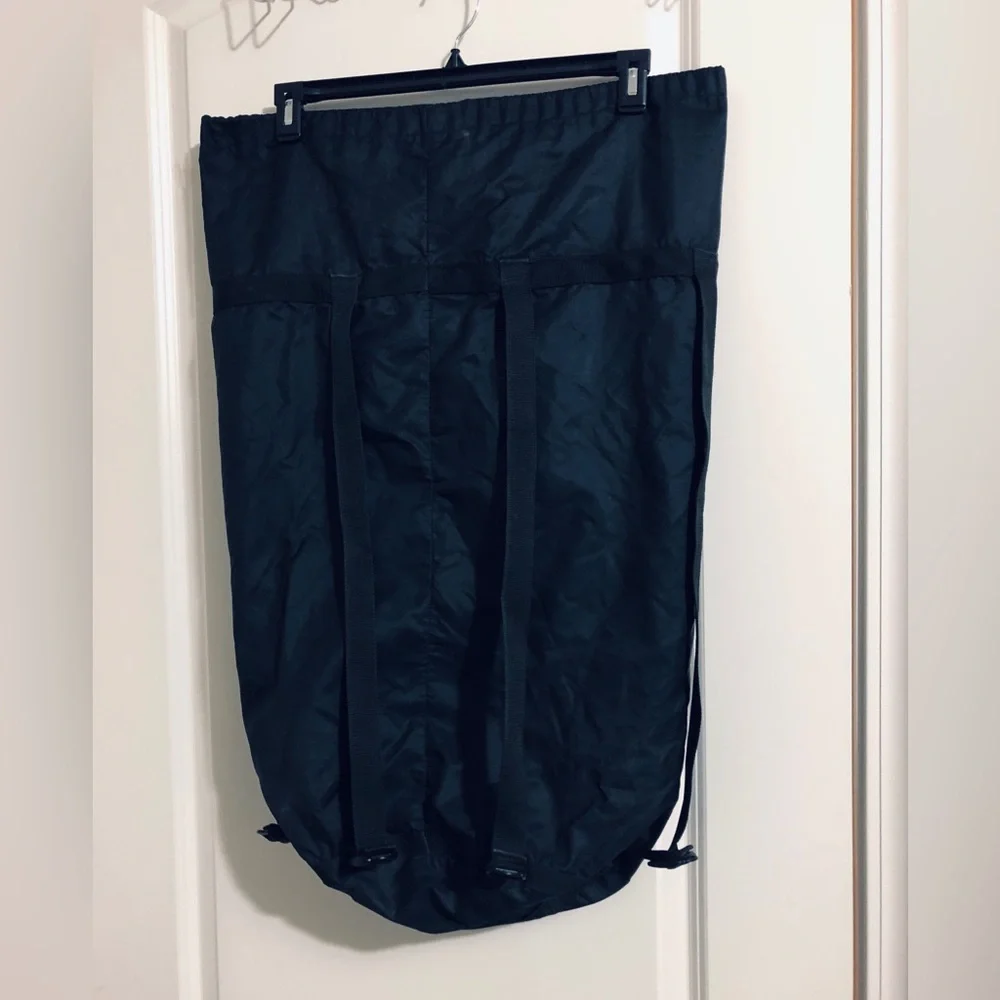 Black Nylon Duffel Backpack-Style Carry Bag